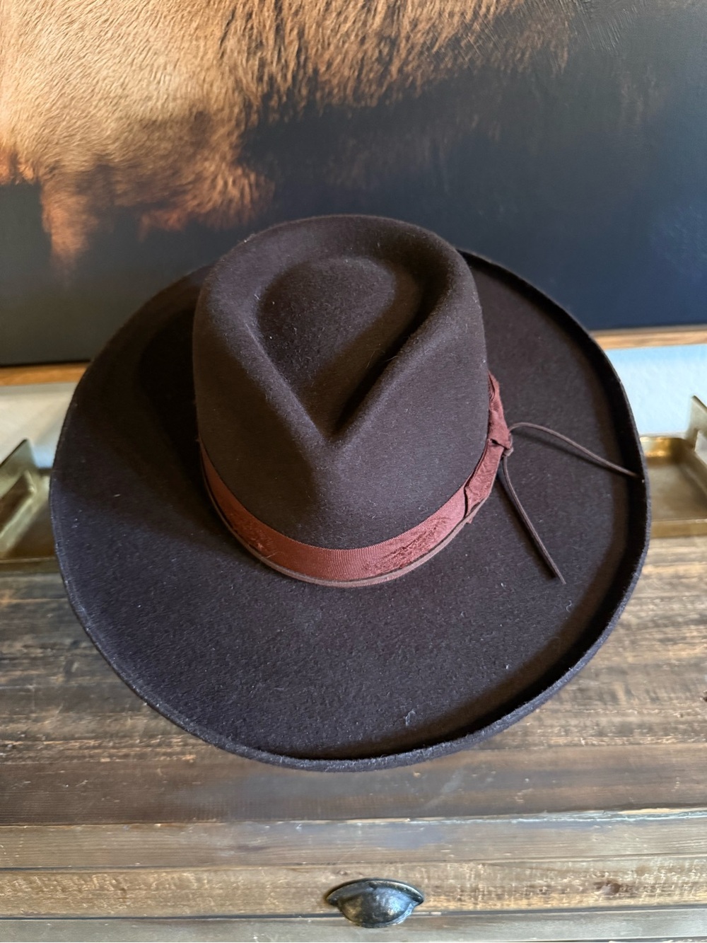 Wyeth Structured Felt Hat | Brown Bordeaux | 100% Wool | Adjustable | NWT